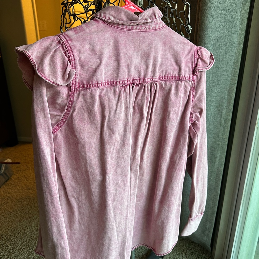 Free People Dusty Pink Button-Up Shirt